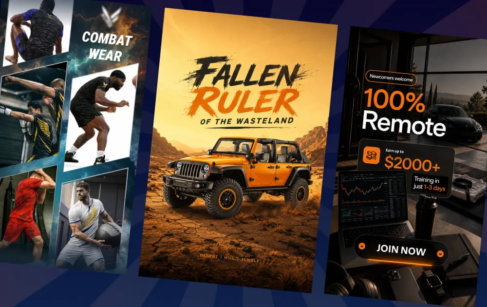 Set of vertical social media ad banners